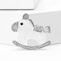 Enamel Rocking Horse Brooch for Jackets Scarves and Coats view 3