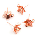 Flower Earring Posts With Hanging Loops in Five Finishes view 3