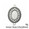 Mixed Finish Metal Double Loop Oval Bezel Connector For Jewelry Making view 5
