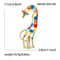 Long Neck Giraffe Brooch in Brown or Multicolor Enamel view 7