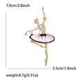 Ballet Dancer Brooch in Red or Purple Enamel Tutu Colors view 6