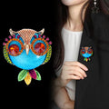 Owl Crystal Two Designs Metal Brooch Pin 3.8 x 4.3 cm view 4