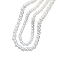 White Faux Pearl Double Strand Necklace With Silver-Tone Clasp view 5