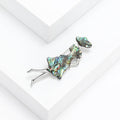 Shell Dress Girl Brooch In Metal With An Iridescent Shell-Like Dress And Silver-Tone view 2