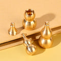 Solid Brass Gourd Keychain with Top-Opening Hollow Pendant