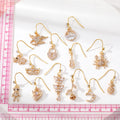 Gold Tone Crystal Animal and Symbol Hook Earrings in Thirteen Designs view 4