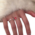 Silver-Tone Strawberry Open Rings in Two Styles Decorative Jewelry Accessory view 5