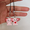 Pink Axolotl Figure Phone Strap Charms in Two Poses view 3