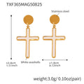 White Shell Cross Pendant Ring Earrings Stainless Steel Set view 9