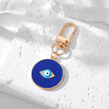 Gold and Silver Tone Deep Blue Evil Eye Clip Keychains view 6