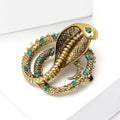 Coiled Cobra Brooch with Crystal Accents in 2 Color Styles view 3