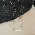 Silver Tone Star Pendant Lariat Necklaces in Two Designs view 2