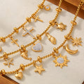 Charm Bracelets Cross Ocean Celestial Gold Steel Titanium view 2