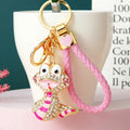 Jeweled Striped Snake Keychains in Four Plain Braided and Fortune Loop Options view 3