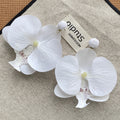 Mint Orange and White Orchid Statement Stud Earrings view 8