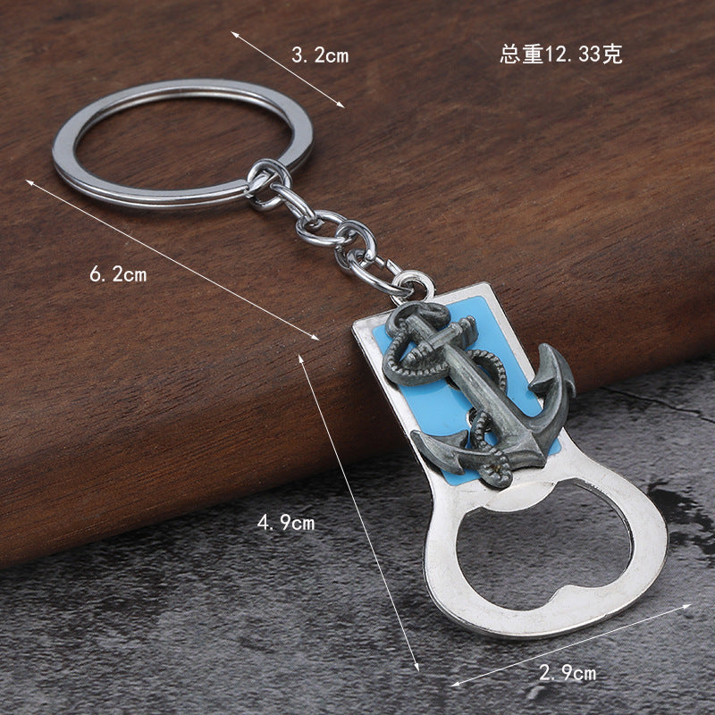 Creative Ship Wheel Bottle Opener Alloy Keychain Gift Accessory