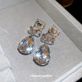 Rectangular Crystal Teardrop Stud Earrings Fashion Jewelry view 3