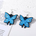 Silver Tone Colorful Butterfly Acrylic Hook Earrings in Seven Designs view 9