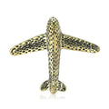 Hammered Metal Airplane Brooch Gold Silver Two Tone Styles view 5
