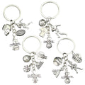 Four Sport Ball and Gear Charm Keychains with Metal Hardware view 5