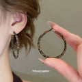 Leopard Print Heart and Oval Hoop Earrings Jewelry Accessory view 3