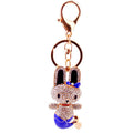Rhinestone Bunny Mermaid Tail Keychain With Key Ring And Lobster Clasp view 5