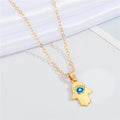 Gold Tone Blue Evil Eye Pendant Necklaces in Ten Symbolic Designs view 7