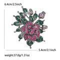 Crystal Rose Leaf Bud Brooch Red Purple Two Color Styles view 7
