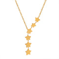 Five Star Y Drop Pendant Necklace Gold Or Steel Finish view 5
