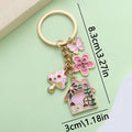 Flower Charm Keychains Featuring Pink Butterfly Across 31 Pictured Variations view 3