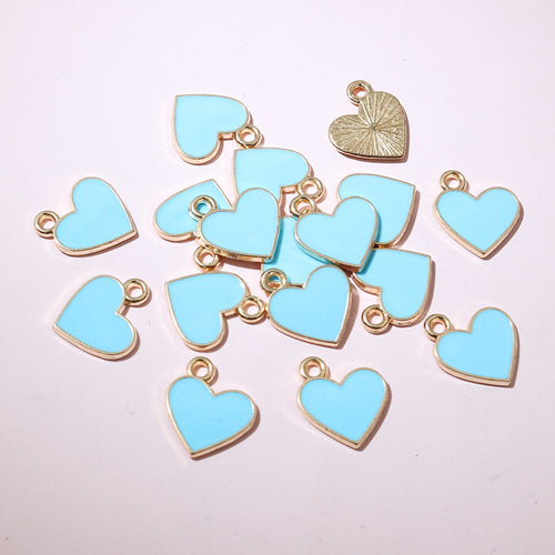 Heart charms loose assortment showing the front designs