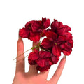 Deep Red Fabric Flower Cluster U Pin Hair Stick 1 Style view 5