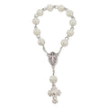 Pearl Rose Bead Decade Bracelet Madonna Cross Charm view 7