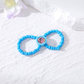 Double-Loop Beaded Stretch Rings with Center Crystals in Five Colors view 9