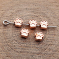 Paw Print Small Hole Metal Spacer Beads in Two Finishes view 4
