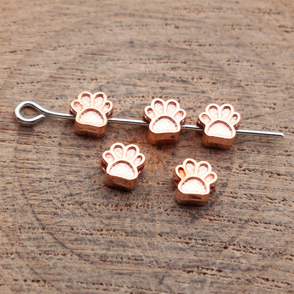 5.3x5x3mm 0.27g Multicolor Zinc Alloy Dog Paw Loose Metal Beads for Bracelet Necklace Jewelry Making