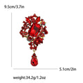 Ornate Crystal Teardrop Pendant Brooch in Eight Colorways view 7