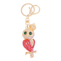 Rhinestone Owl Keychain Gold Crown Crystal Animal Charm view 5