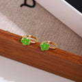 Nine Color Mini Flower Gold Tone Small Huggie Earrings view 6