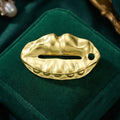 Sculpted Lips Brooch in Polished Metal for Jackets and Scarves view 3