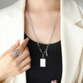 Long Paperclip Necklace Soul Mate Tag Rabbit Charm view 8