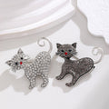 Cat Crystal Two Designs Metal Brooch Pin 4.5 cm for Jackets and Lapels view 5