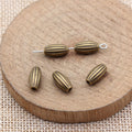 Ribbed Oval Spacer Beads in Two Antique Metal Finishes view 5