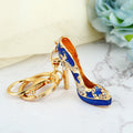 Gold Tone Enamel High Heel Rhinestone Keychain 3 Colors view 7