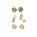 Mixed Tone Textured Disc Cascade Drop Earrings Jewelry view 5