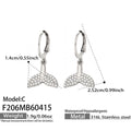Crystal Whale Tail Hoop Earrings in Gold and Silver Tone view 11