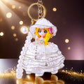 Pearl Ballgown Doll Keychains in Black White and Assorted Colors view 6