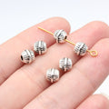 6.9x6.9x6mm 0.77g Antique Silver Zinc Alloy Round Small Hole Spacer Beads for DIY Bracelet Jewelry Making
