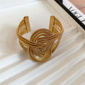 Multi Strand Knot Open Cuff Bracelet Gold Silver 2 Colors view 7