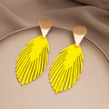 Seven Color Cutout Feather Statement Stud Earrings view 4